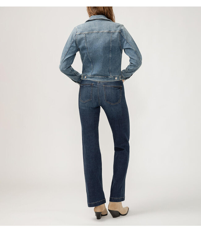 Silver Jeans Notched Crop Jean Jacket