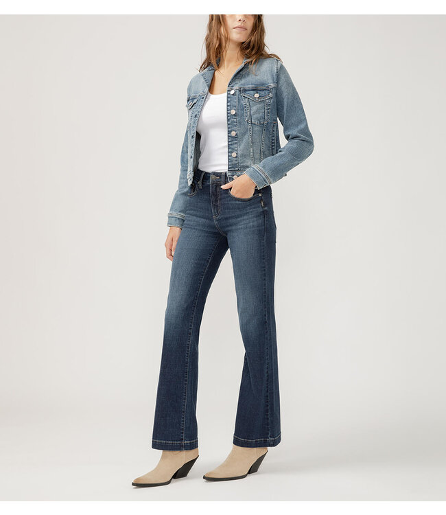 Silver Jeans Notched Crop Jean Jacket