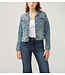 SILVER JEANS Silver Jeans Notched Crop Jean Jacket