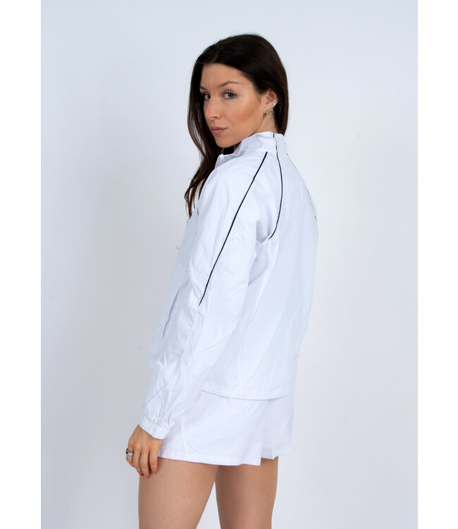 RD Style Full Zip Up Wind Breaker White with Piping  Detail