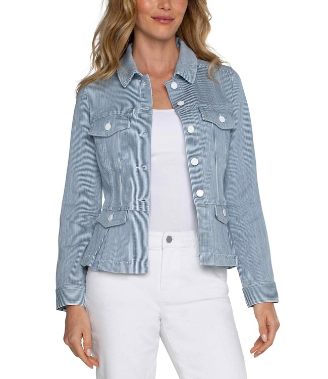 LIVERPOOL JEANS PEPLUM DENIM JEAN JACKET