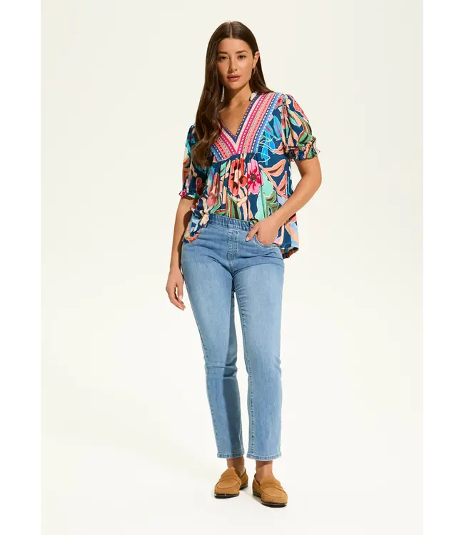 FDJBasic Pull-On Straight Ankle Denim Medium Wash