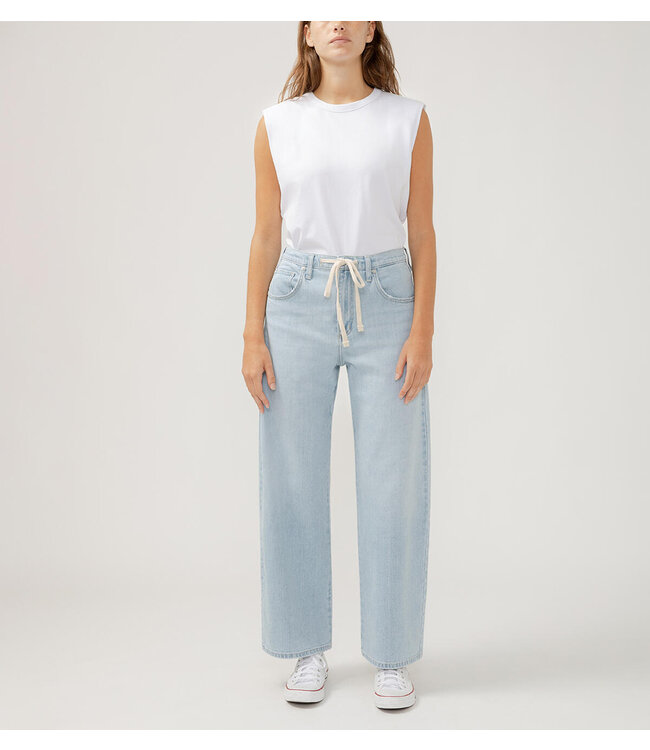 SILVER JEANS Be Easy Straight Leg Drawstring Jeans
