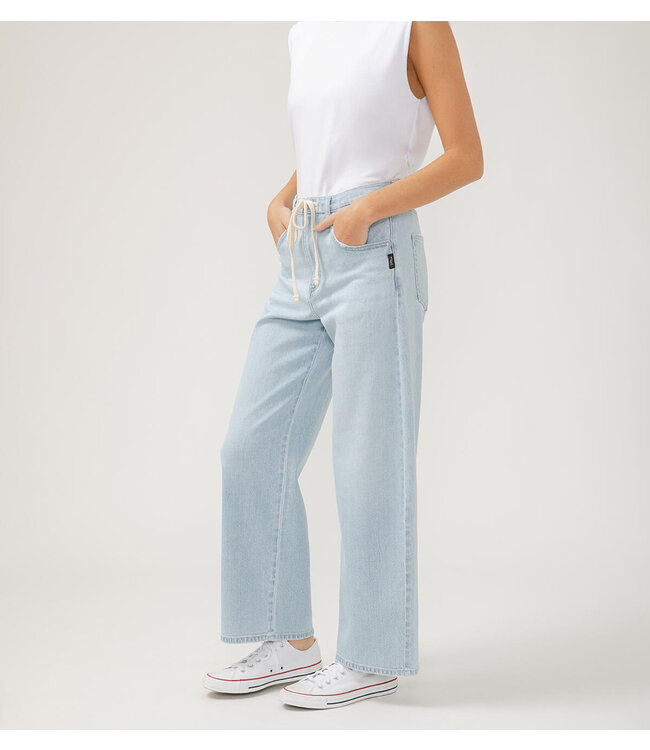 SILVER JEANS Be Easy Straight Leg Drawstring Jeans