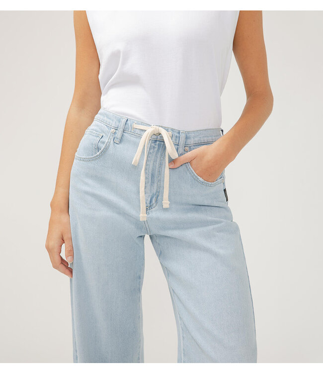 SILVER JEANS Be Easy Straight Leg Drawstring Jeans
