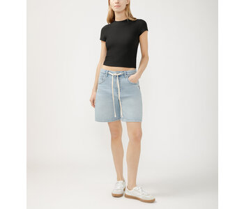 SILVER JEANS Be Easy High Rise Drawstring Long Shorts