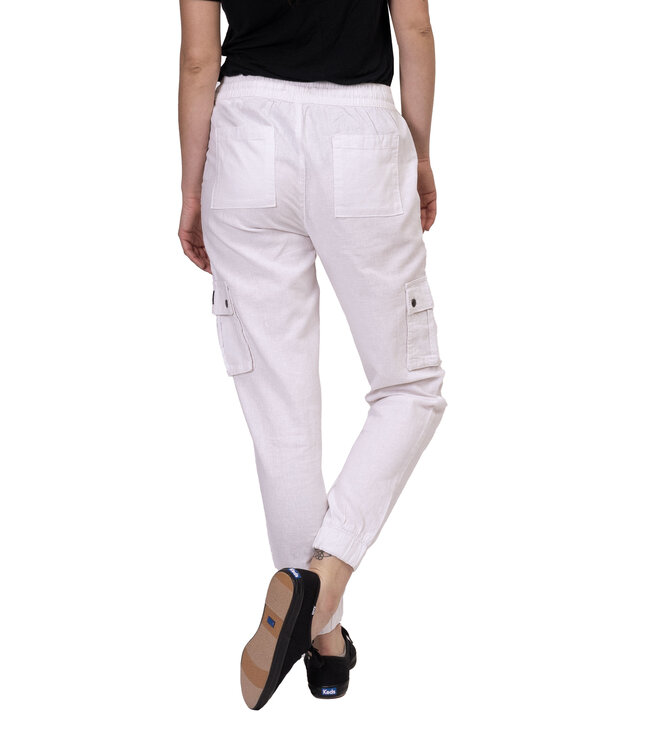 SILVER JEANS Linen Pull On Cargo Jogger