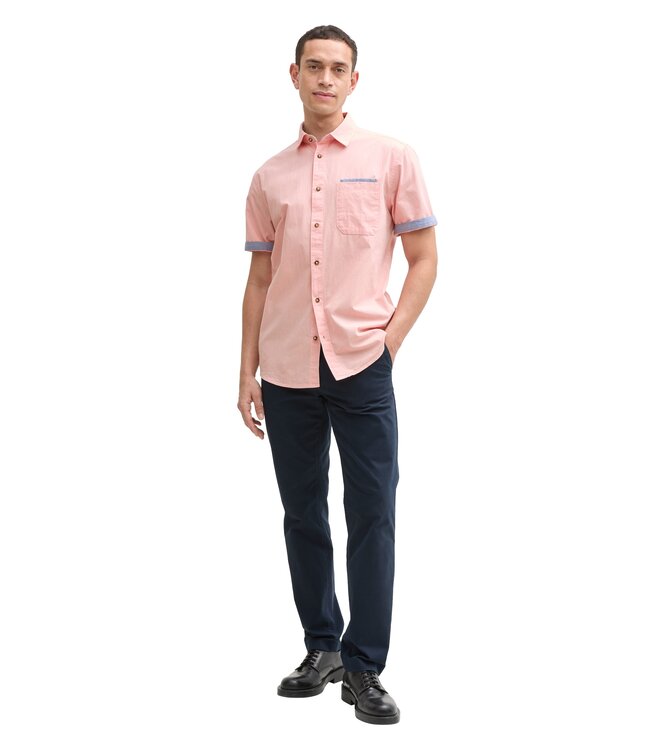 Regular fit short sleeve shirt with breast pocket