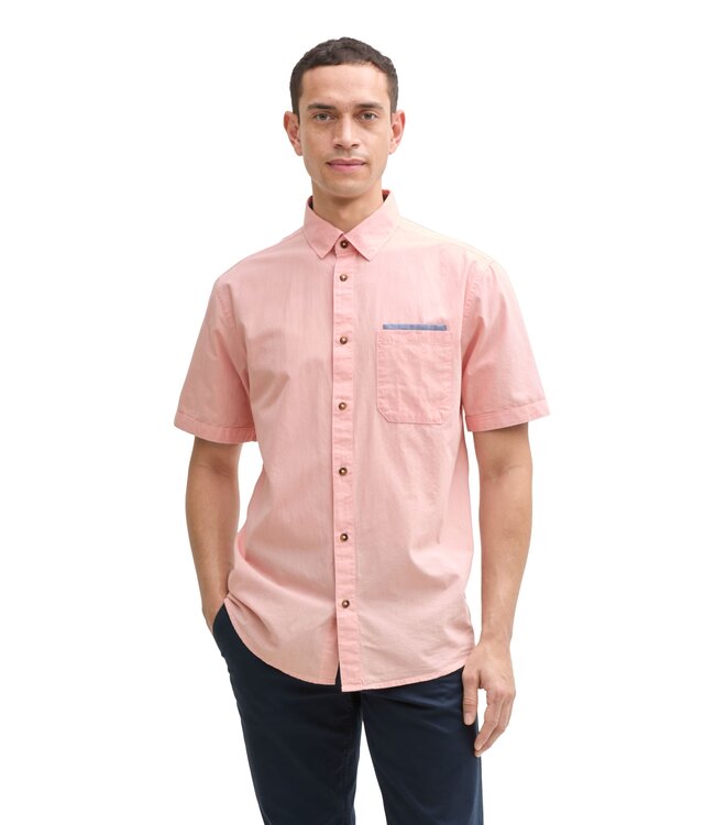 Regular fit short sleeve shirt with breast pocket