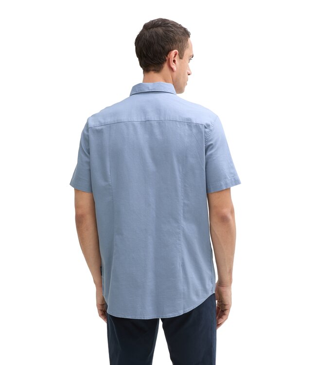 Fitted short-sleeved cotton shirt