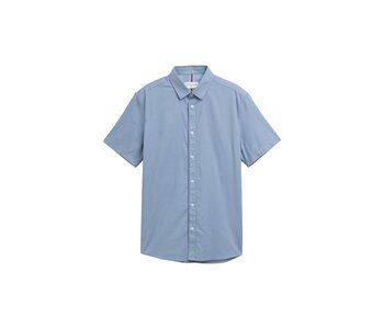 Fitted short-sleeved cotton shirt