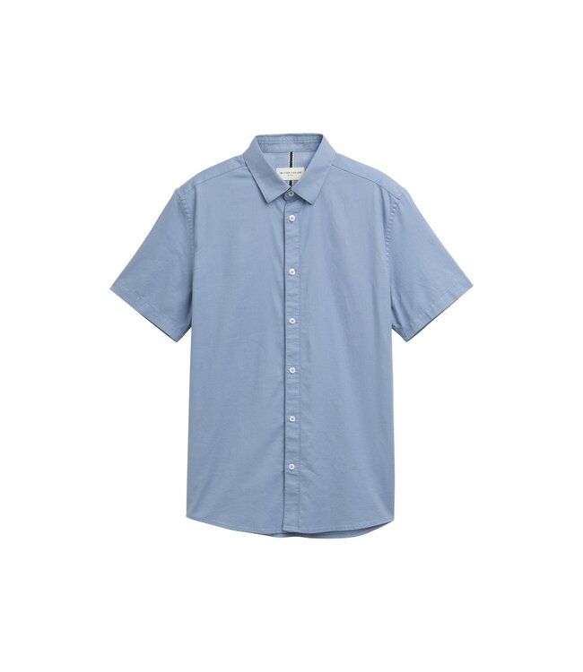 Fitted short-sleeved cotton shirt