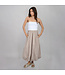 RD International STRAPLESS BALLOON DRESS WHITE TAN