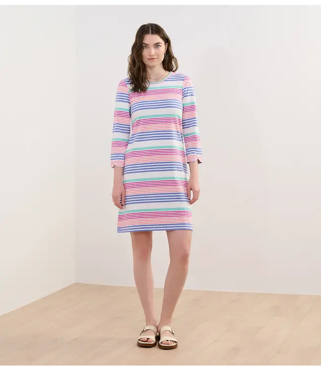 Lily Flare Dress - Peach Echo Stripes