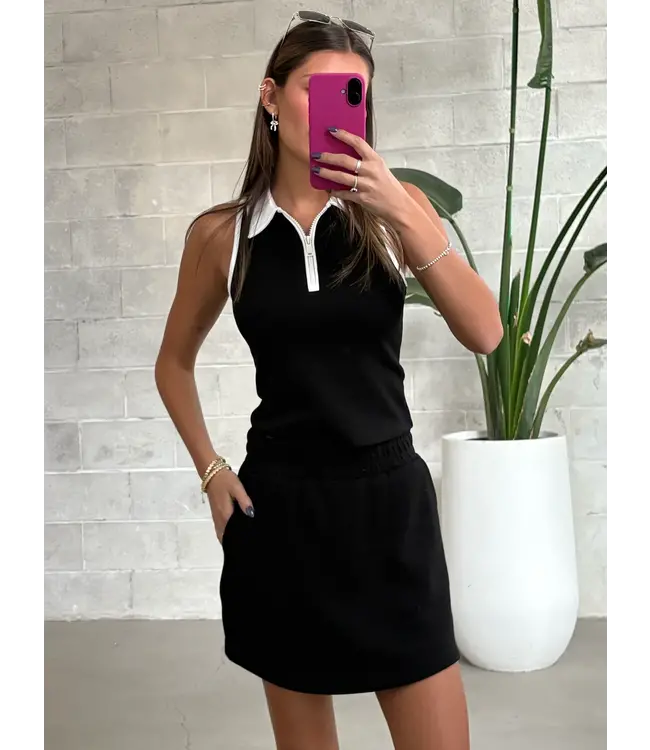 RD Style  SANTIA SOFT SCUBA PULL ON MINI SKORT BLACK