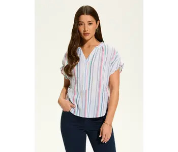 FDJ Short Sleeve Stripe Top Calypso