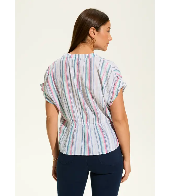 FDJ Short Sleeve Stripe Top Calypso