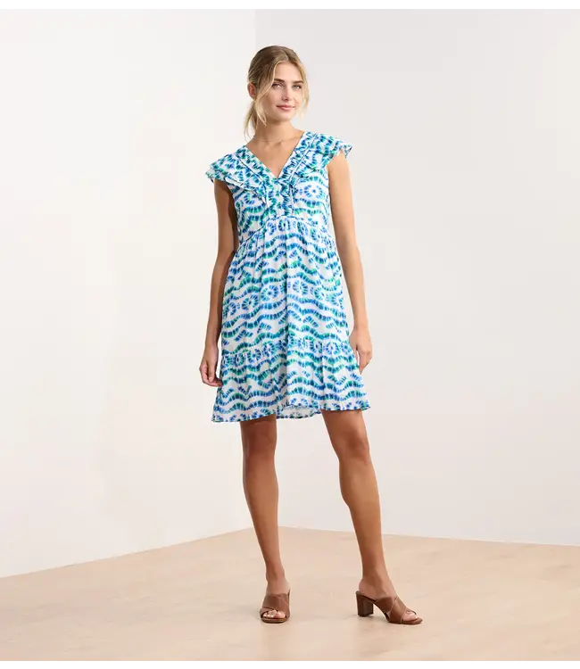 Hatley Zoe Ruffle Sleeve Dress - Shibori Waves