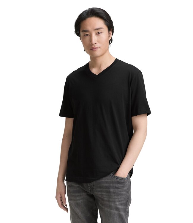 set of 2  100% Cotton V Neck T-shirt in double pack