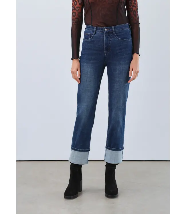 FDJ - CROSSHATCH DENIM SUZANNE STRAIGHT ANKLE W/ CUFF