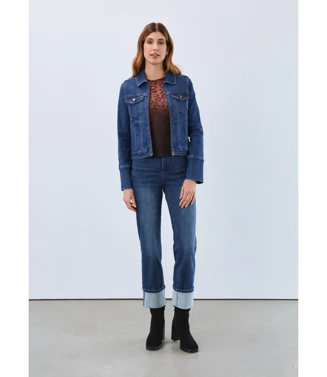 FDJ - CROSSHATCH DENIM SUZANNE STRAIGHT ANKLE W/ CUFF