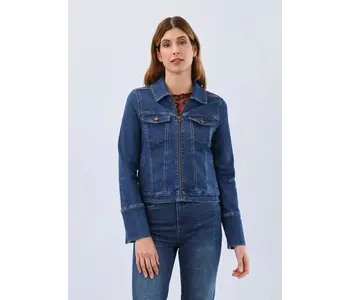 FDJ Zipper Front Jean Jacket Dark Indigo