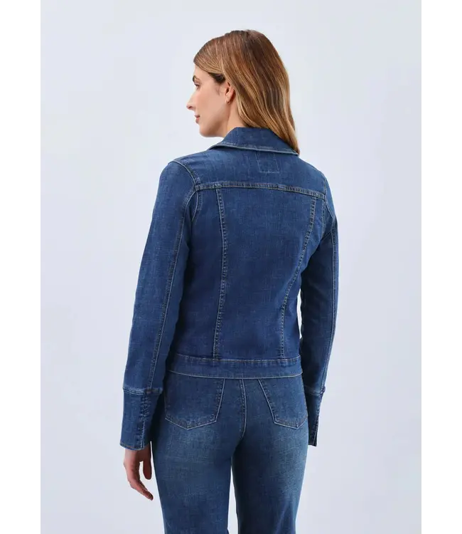 FDJ Zipper Front Jean Jacket Dark Indigo