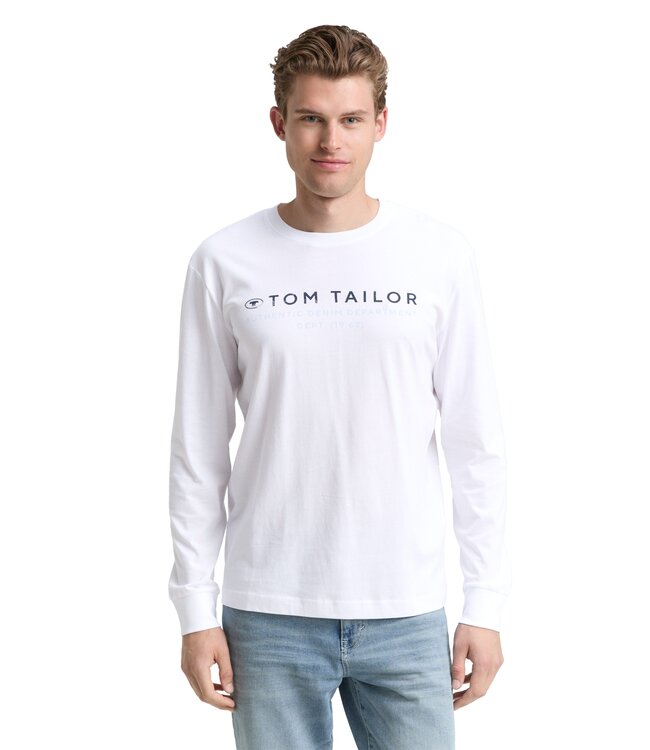 TOM TAILOR Long-sleeved shirt with logo print