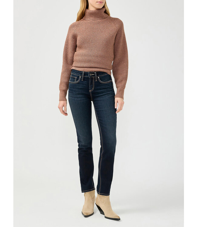 Silver Jeans Suki Mid Rise Straight Leg Luxe Stretch Jeans