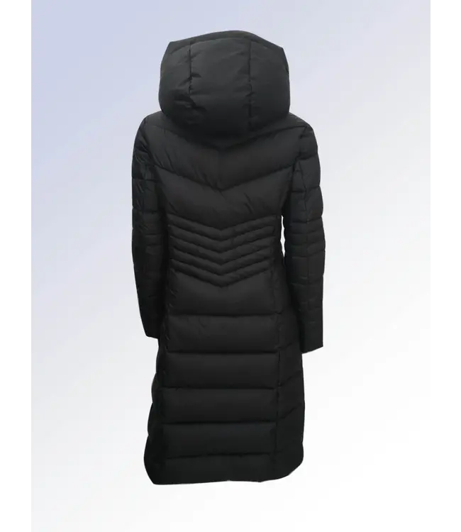 VALENTINA Star-Stitch Chic Long Puffer Jacket