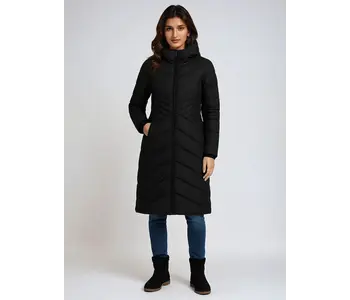VALENTINA Star-Stitch Chic Long Puffer Jacket