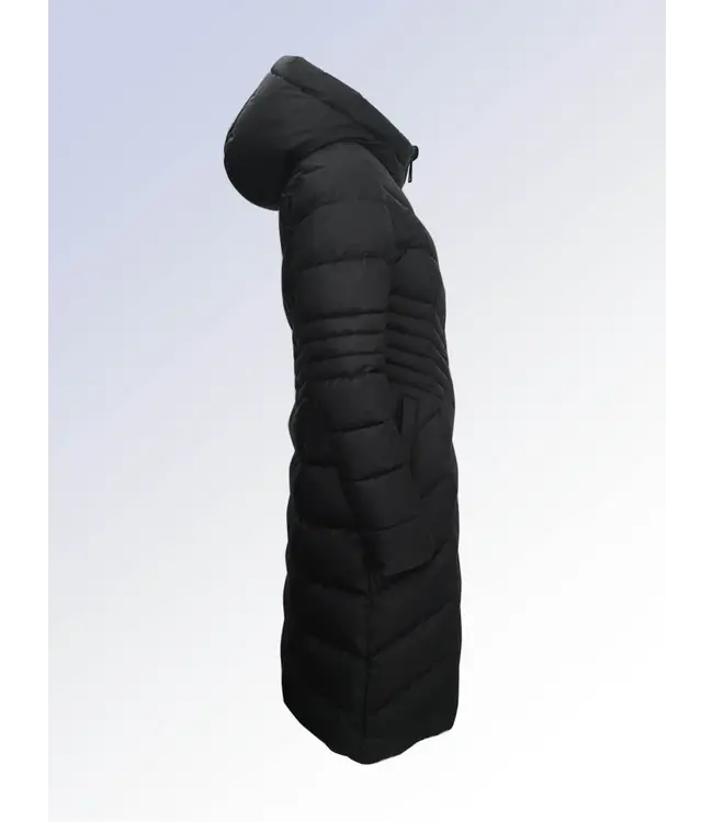 VALENTINA Star-Stitch Chic Long Puffer Jacket