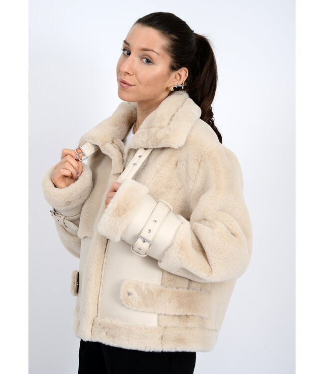 RD Style MINK FAUX FUR VEGAN LEATHER
