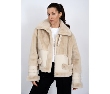 RD Style MINK FAUX FUR VEGAN LEATHER