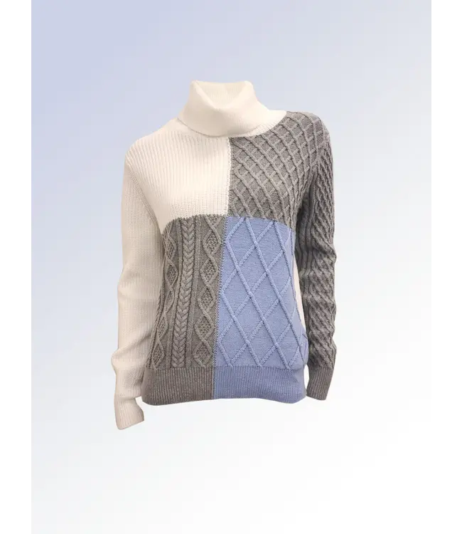 Point Zero Colour Block Patchwork Sweater