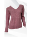 POINT ZERO Point Zero LONG SLEEVE CABLE SWEATER V NECK