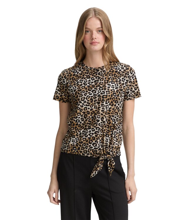 Tom Tailor Leopard Print T-shirt with knot detail