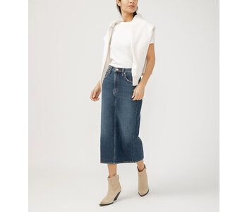 Silver Jeans MIDI DENIM SKIRT INDIGO