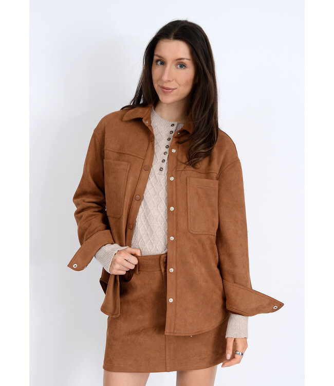 RD STYLE ALISHA LS BUTTON UP SHIRT COGNAC