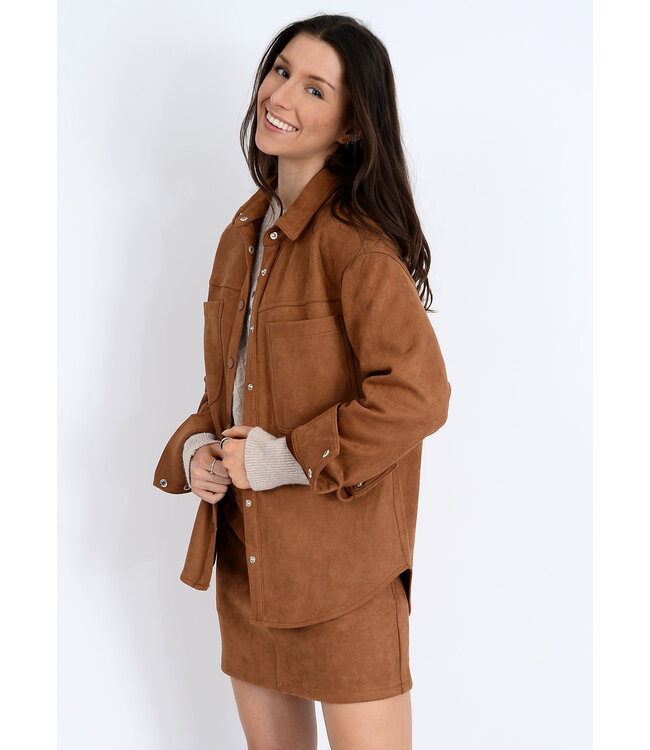 RD STYLE ALISHA LS BUTTON UP SHIRT COGNAC