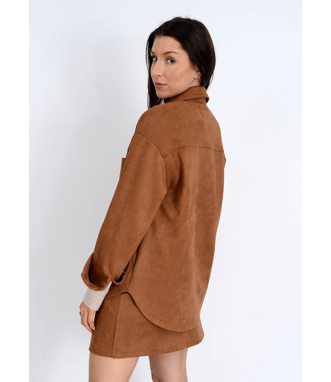 RD STYLE ALISHA LS BUTTON UP SHIRT COGNAC