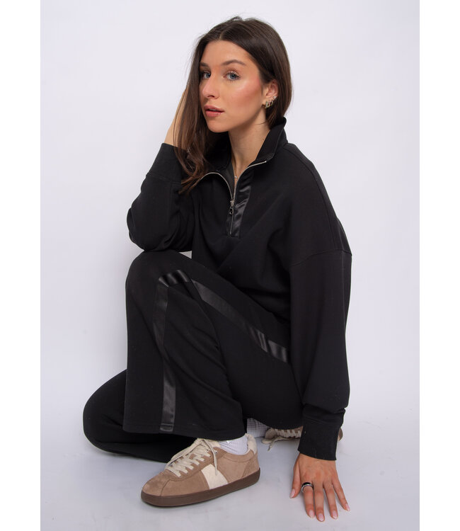 RD International RD Style ERIKA SOFT KNIT JOGGER WITH SATIN TRIM