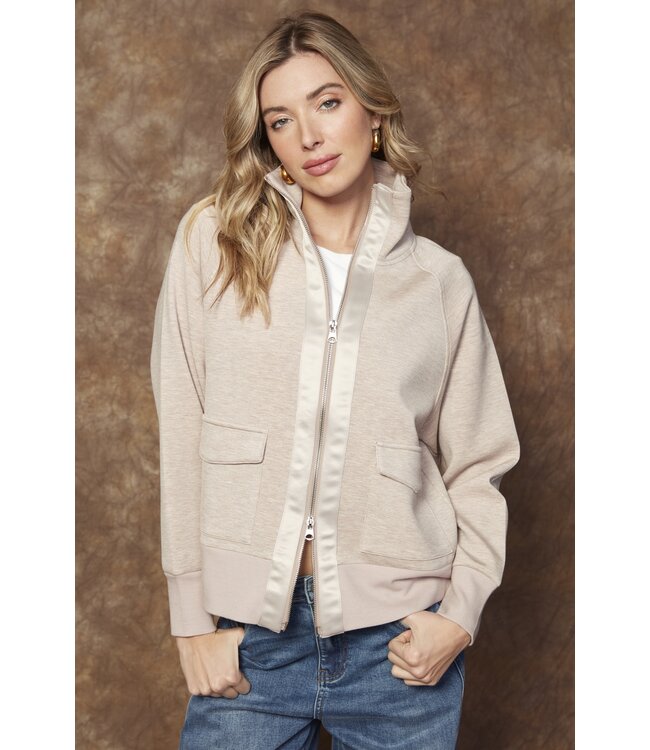 RD Style SARUNA SOFT KNIT WITH SATIN TRIM TOP