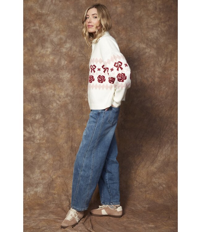 GIORGIA LONG SLEEVE TROYER NECK PULL-OVER