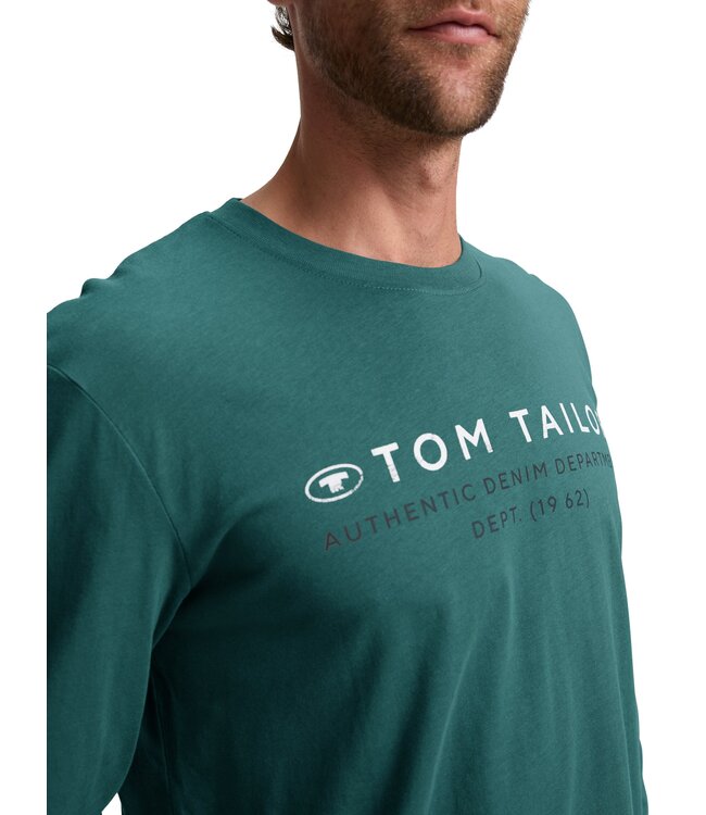 TOM TAILOR Long-sleeved shirt with logo print