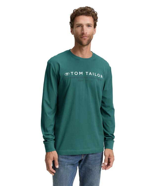 TOM TAILOR Long-sleeved shirt with logo print