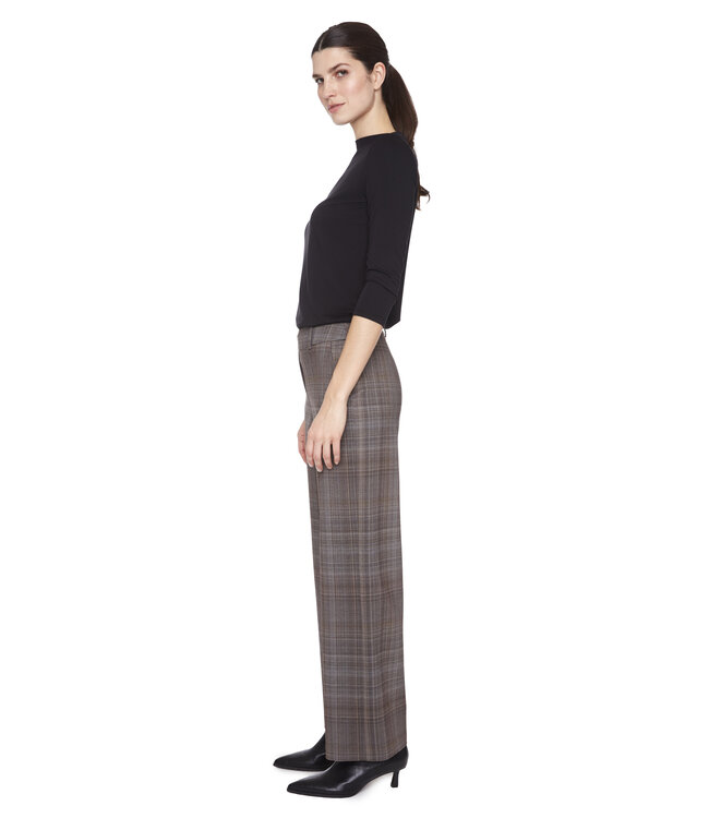 UP CANADA Wide Straight Leg Pull On Honey Plaid
