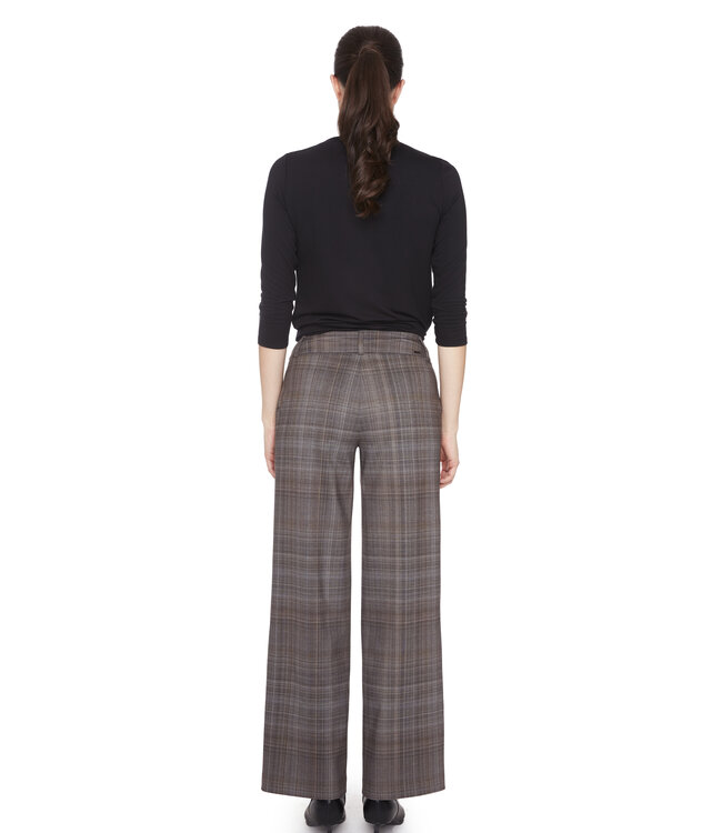 UP CANADA Wide Straight Leg Pull On Honey Plaid