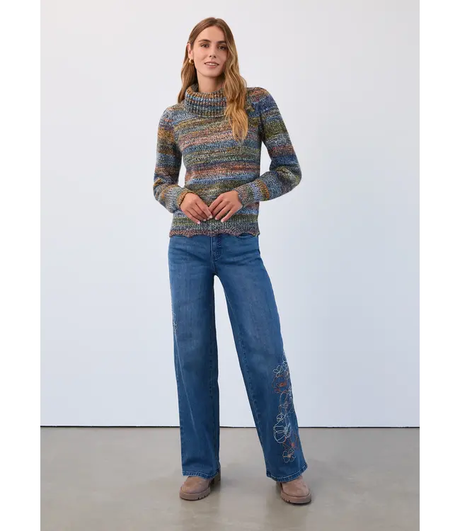 FDJ Envelope collar sweater Space Dye