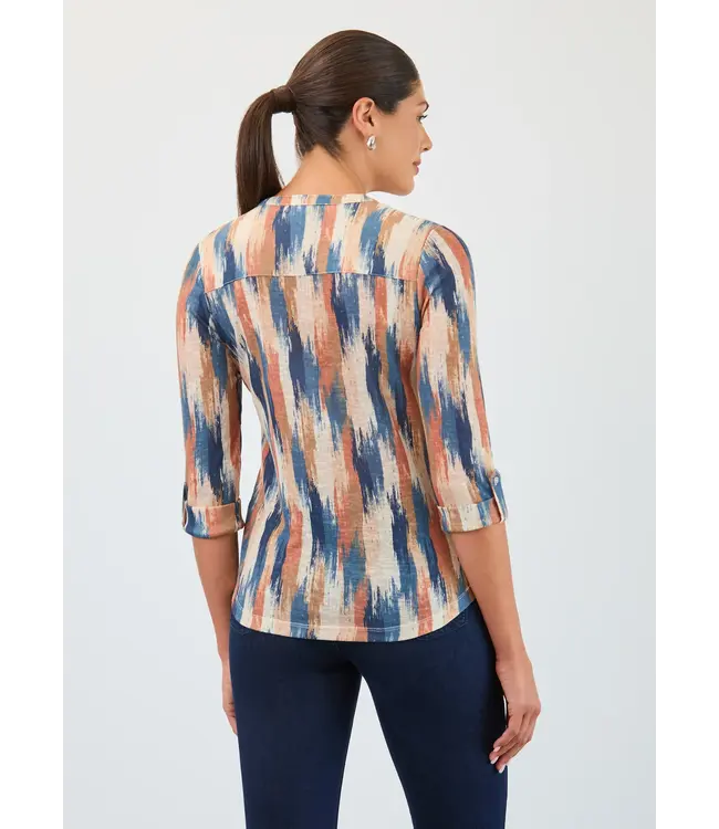 FDJ 3/4 Sleeve Henley Top